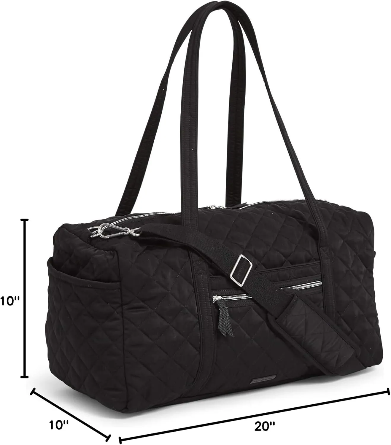 Vera Bradley Women's Performance Twill Medium Travel Duffle Bag, Black, One Size