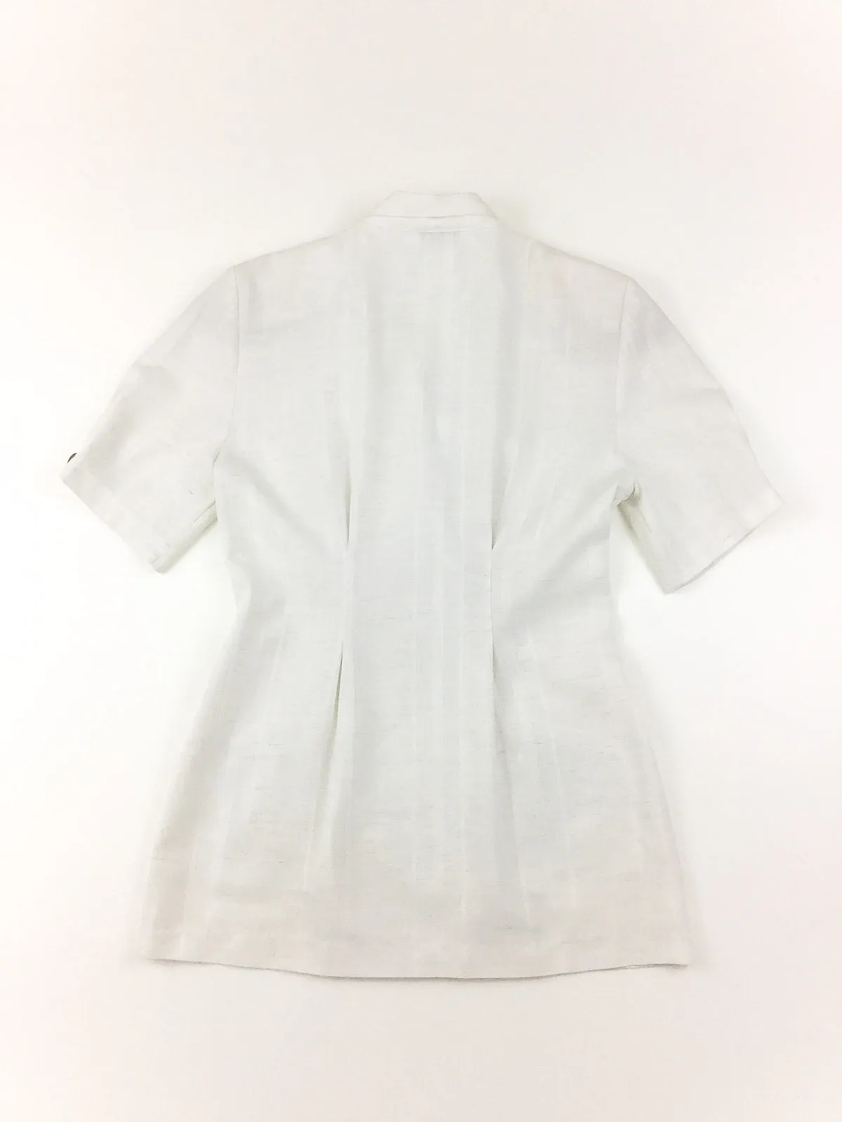 Vintage 80's short sleeve cream lightweight double breasted blazer jacket