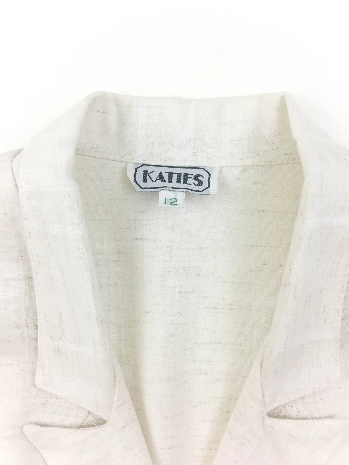Vintage 80's short sleeve cream lightweight double breasted blazer jacket