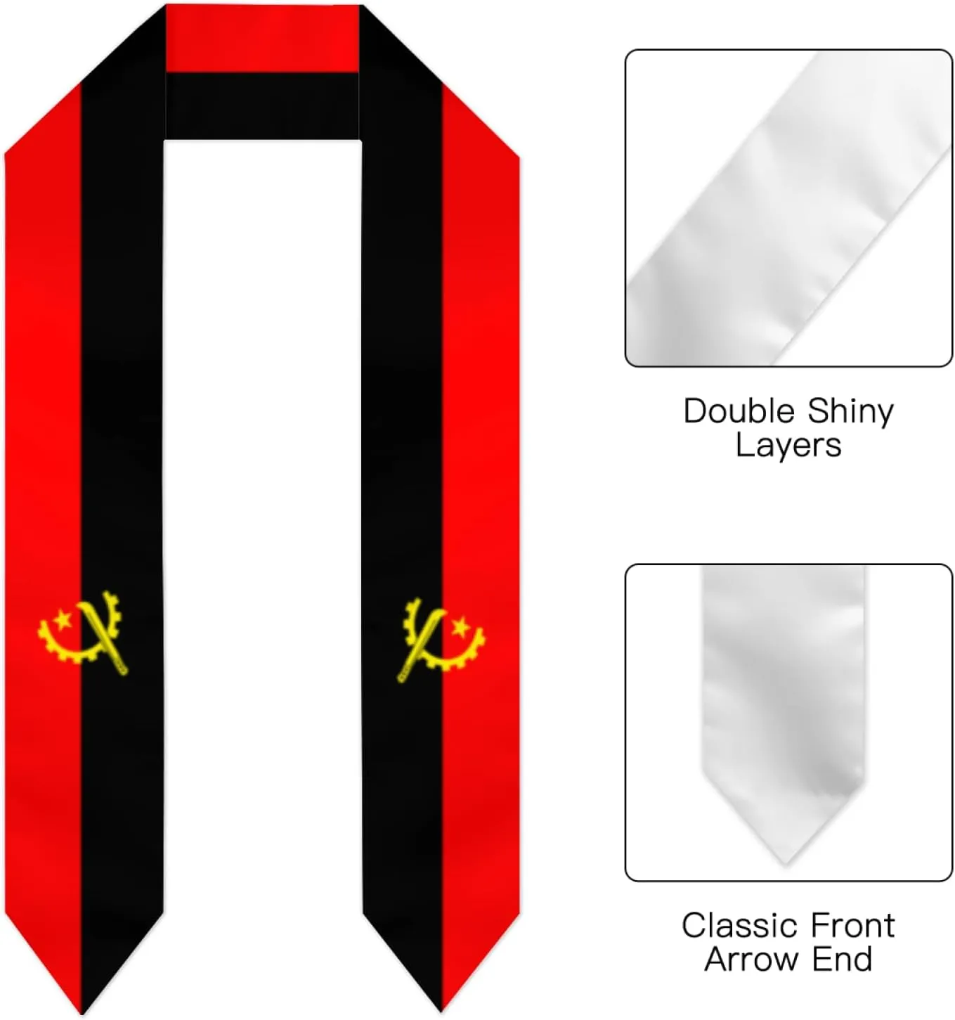 Vintage Flag Graduation Stole Scarf Shawl Sash for Abroad Student International Study Class of 2024