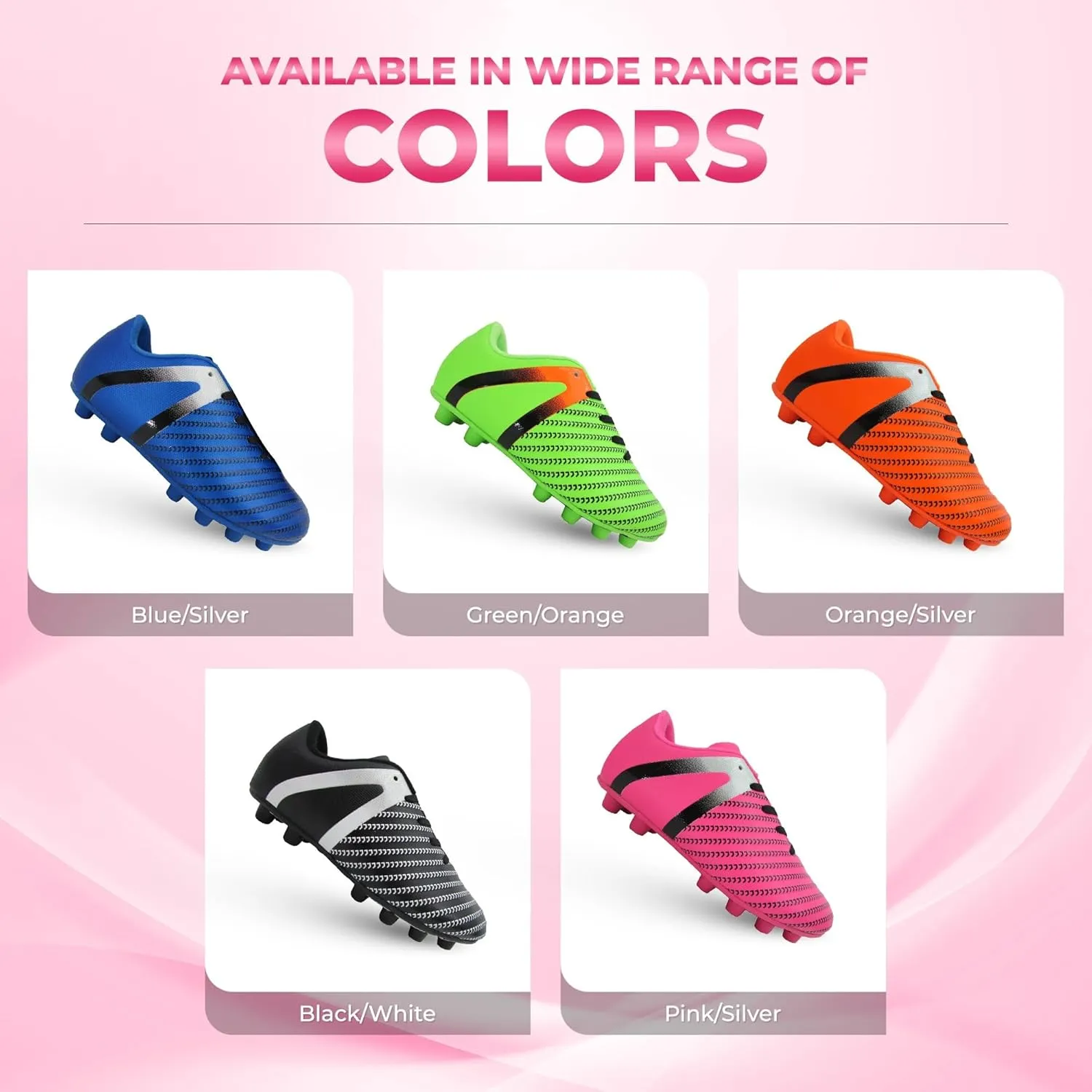 Vizari USA Impact Soccer Cleats for Kids – Youth Firm Ground Football Shoes | Breathable Design for Toddler, Little Kid & Big Kid Players