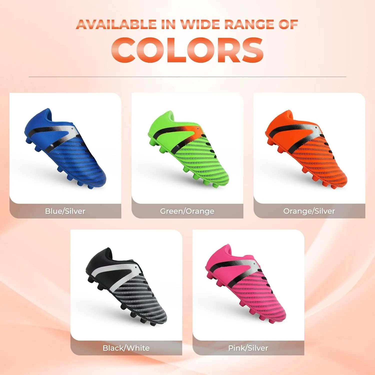 Vizari USA Impact Soccer Cleats for Kids – Youth Firm Ground Football Shoes | Breathable Design for Toddler, Little Kid & Big Kid Players
