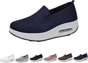 Vogany Shoes Orthopedic Sneakers Women, Women's Comfortable Breathable Knitted Sneakers, Slip on Breathable Mesh Platform Stretch Soft Shoes