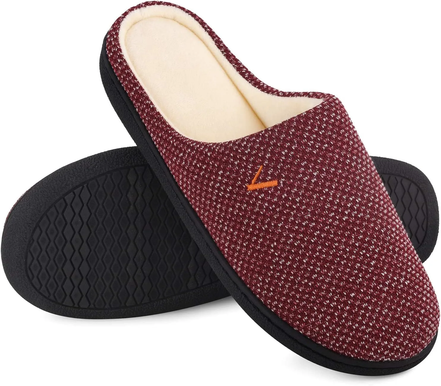VONMAY Women's Slip On Slippers Warm Two-Tone Memory Foam House Shoes Lightweight Non-Slip Indoor Outdoor