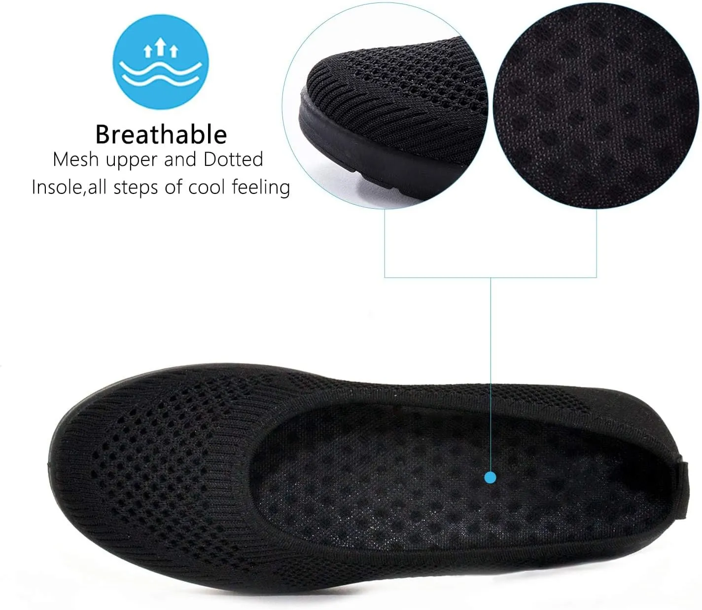 Walking Shoes Women Slip On Sneakers Comfortable Breathable Knit Flats