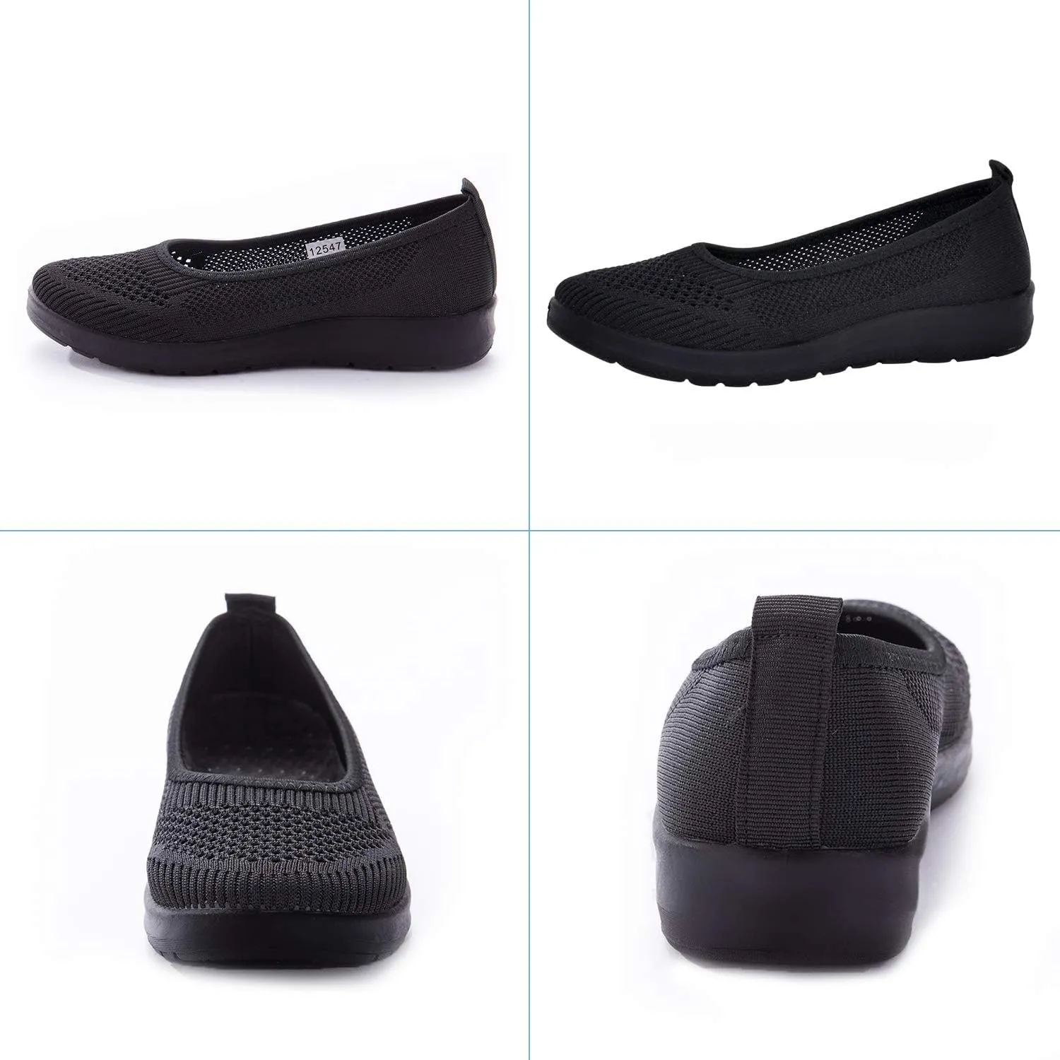 Walking Shoes Women Slip On Sneakers Comfortable Breathable Knit Flats