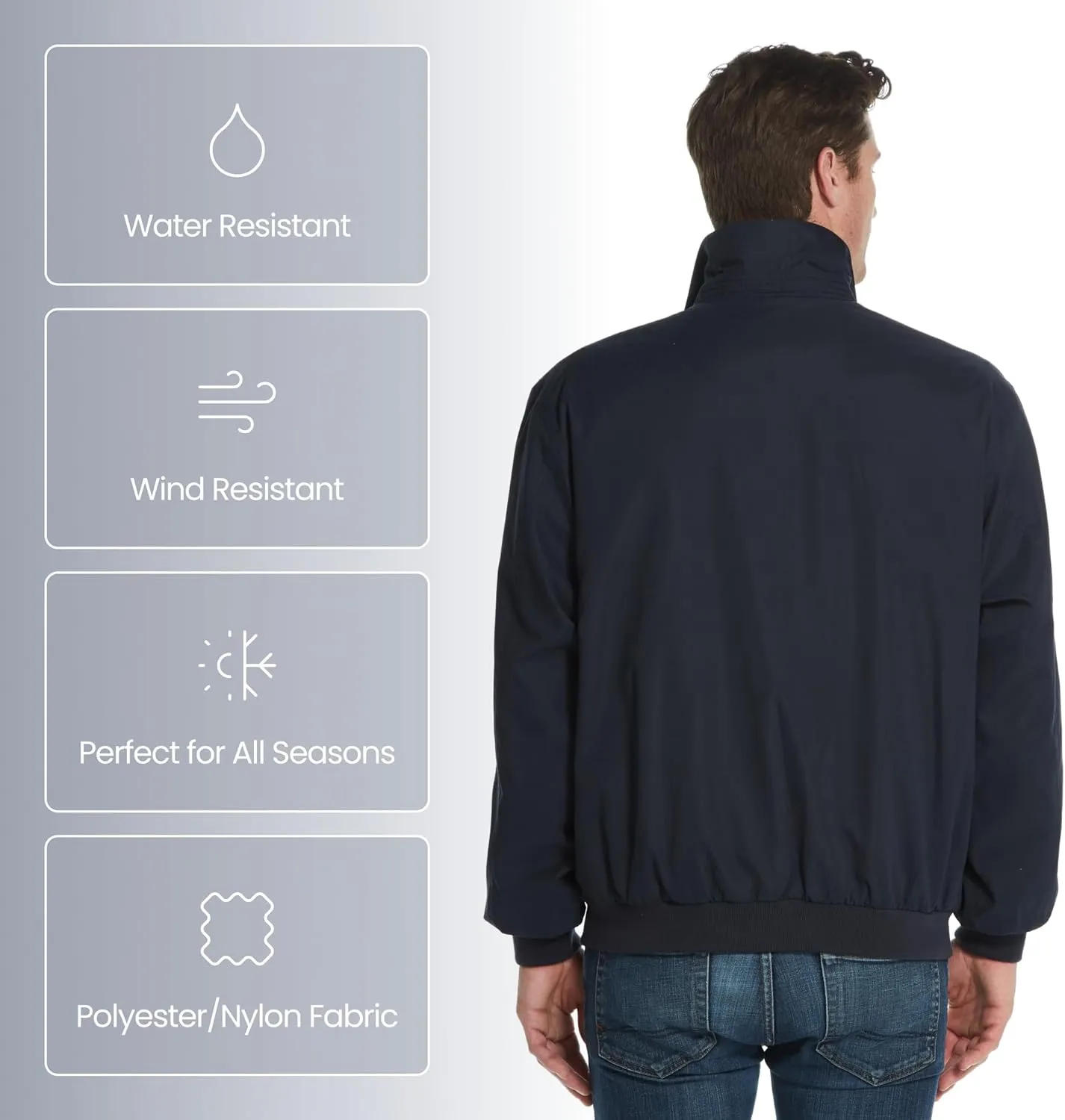Weatherproof Men's Golf Jacket - Lightweight Windbreaker, Water-Resistant Microfiber Shell, Perfect for Golf & Casual Wear
