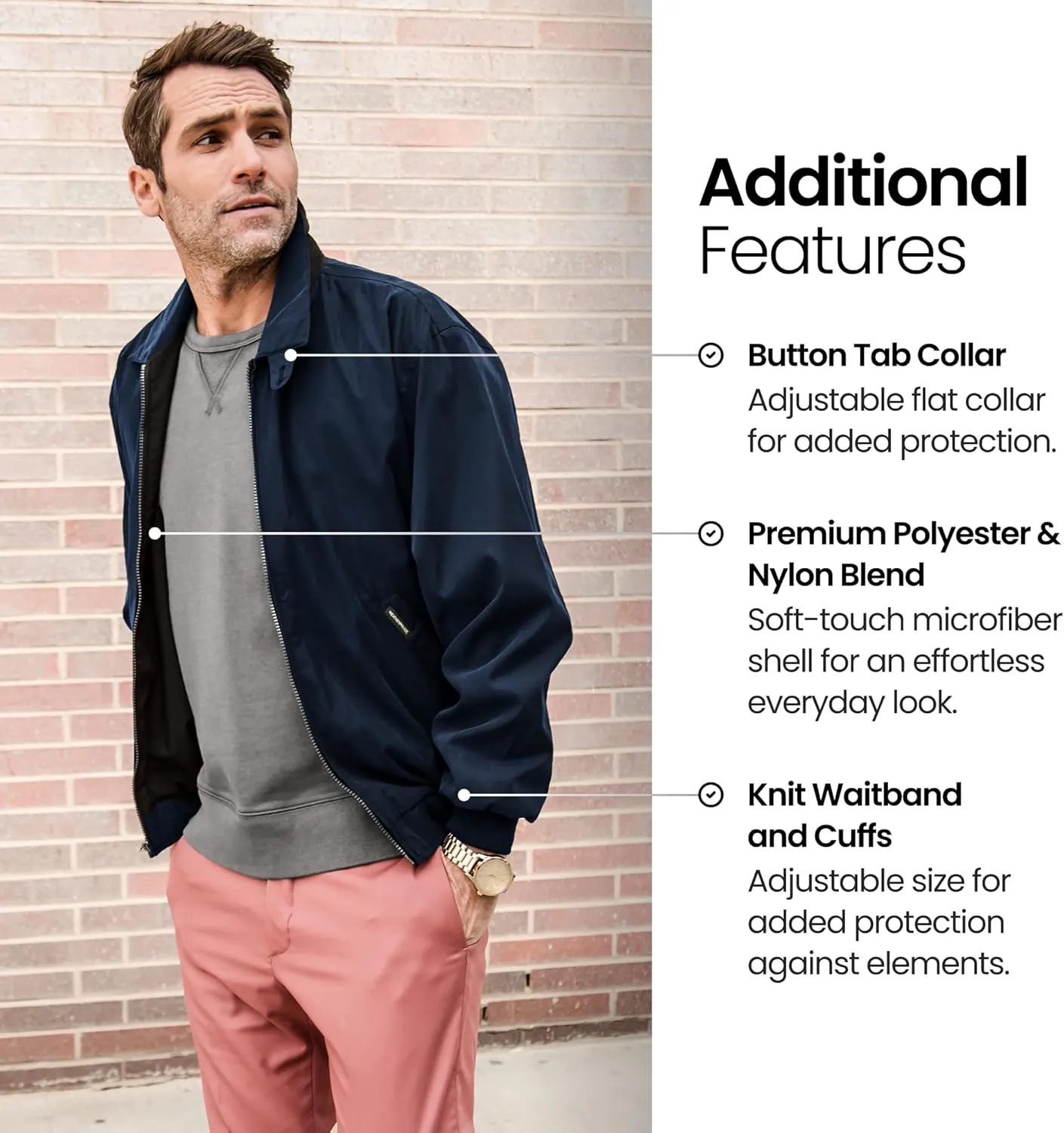 Weatherproof Men's Golf Jacket - Lightweight Windbreaker, Water-Resistant Microfiber Shell, Perfect for Golf & Casual Wear