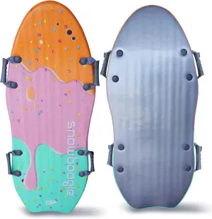 Wham-O 48" Winter Snow Sleds for Kids and Adults, Double Rider Toboggan Sleds with Soft Handles for Winter Outdoor Sports Activities