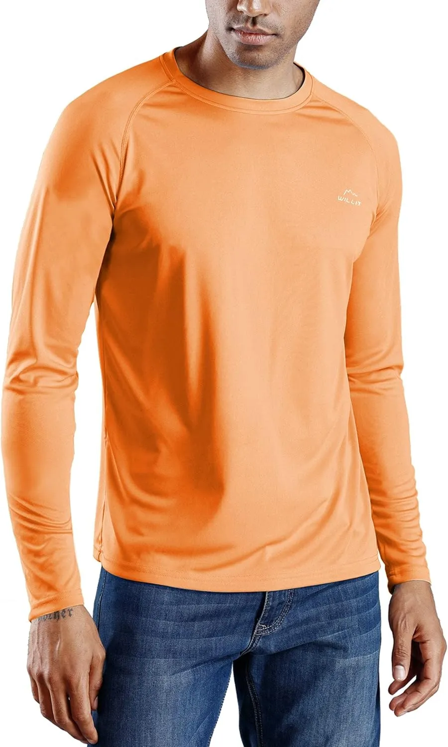 Willit Men's Rash Guard Swim Shirts UPF 50  Long Sleeve Shirts Sun Protection SPF Hiking Fishing UV Shirt