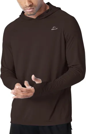Willit Men's Sun Shirts UPF 50  Rash Guard Long Sleeve Sun Protection Hoodie SPF UV Fishing Lightweight Athletic Running