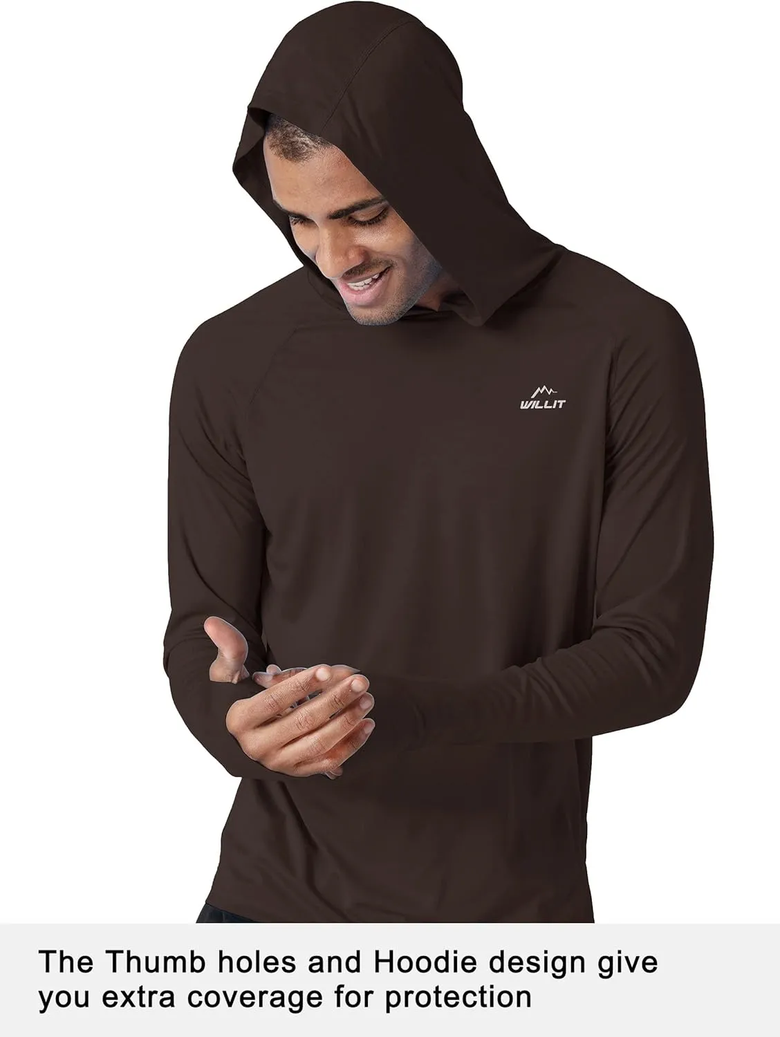Willit Men's Sun Shirts UPF 50  Rash Guard Long Sleeve Sun Protection Hoodie SPF UV Fishing Lightweight Athletic Running