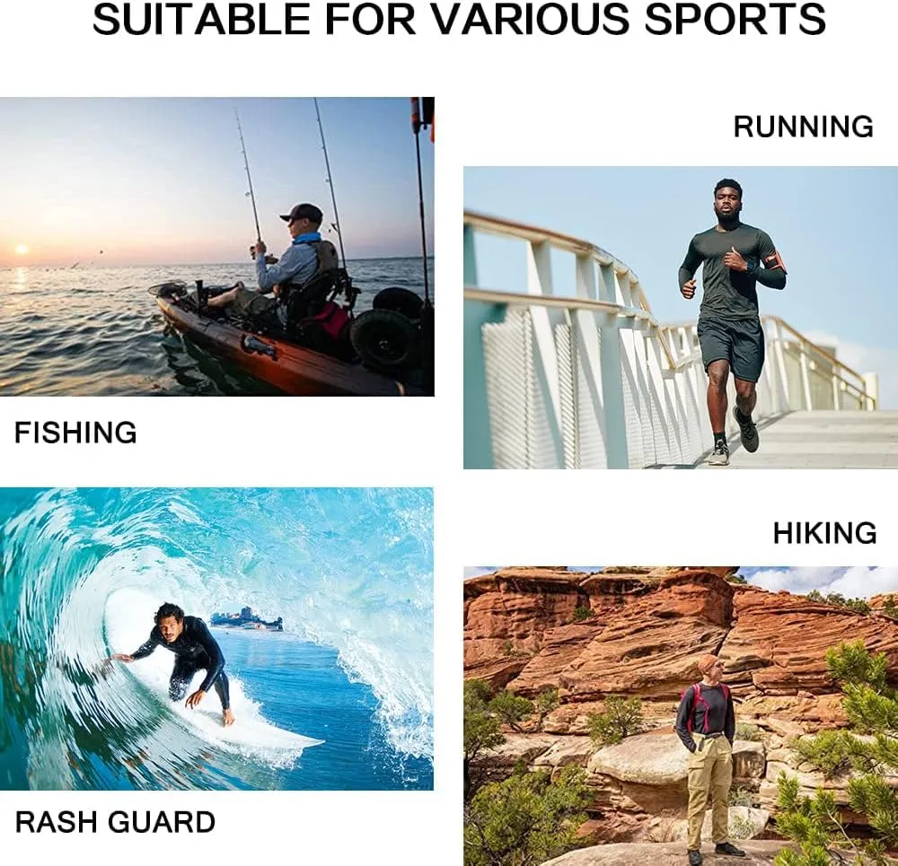 Willit Men's Sun Shirts UPF 50  Rash Guard Long Sleeve Sun Protection Hoodie SPF UV Fishing Lightweight Athletic Running