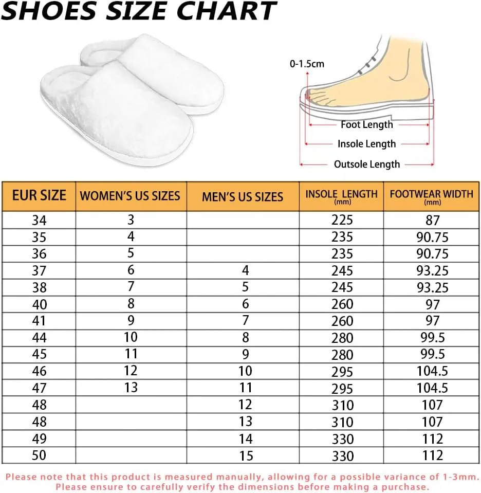 Winter Slippers for Women Men Lightweight Slip-on House Slippers Indoor Fluffy Shoes Size 34-50