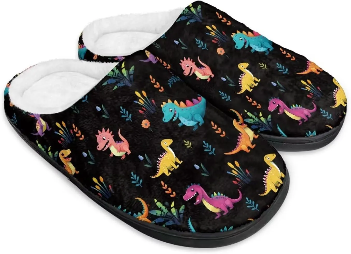 Winter Slippers for Women Men Lightweight Slip-on House Slippers Indoor Fluffy Shoes Size 34-50