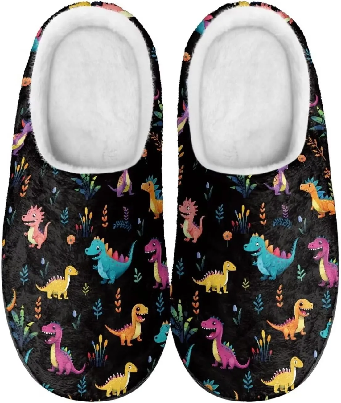 Winter Slippers for Women Men Lightweight Slip-on House Slippers Indoor Fluffy Shoes Size 34-50