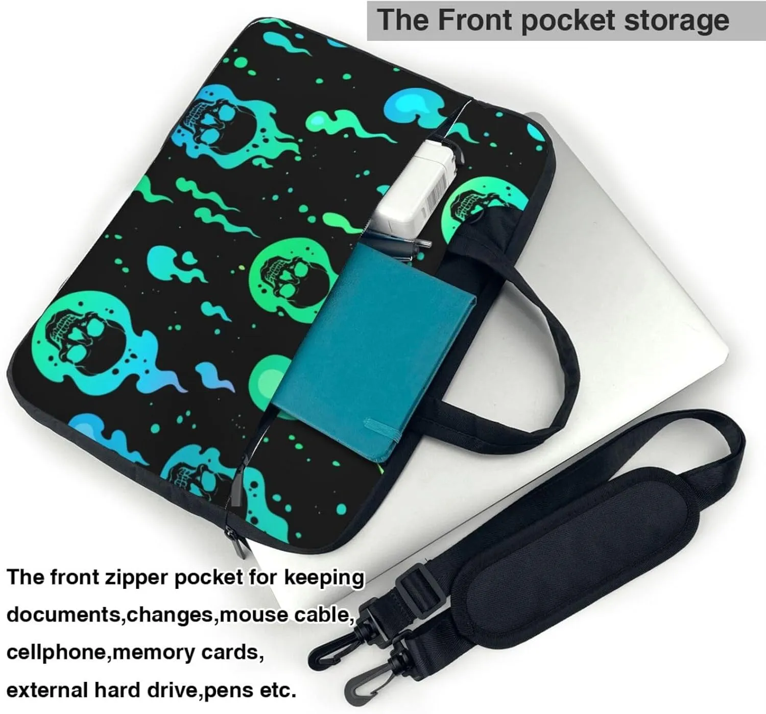 Witchcraft Cat Stars Laptop Bag Classic Slim Briefcase Messenger Bag, Spacious, Ergonomic
