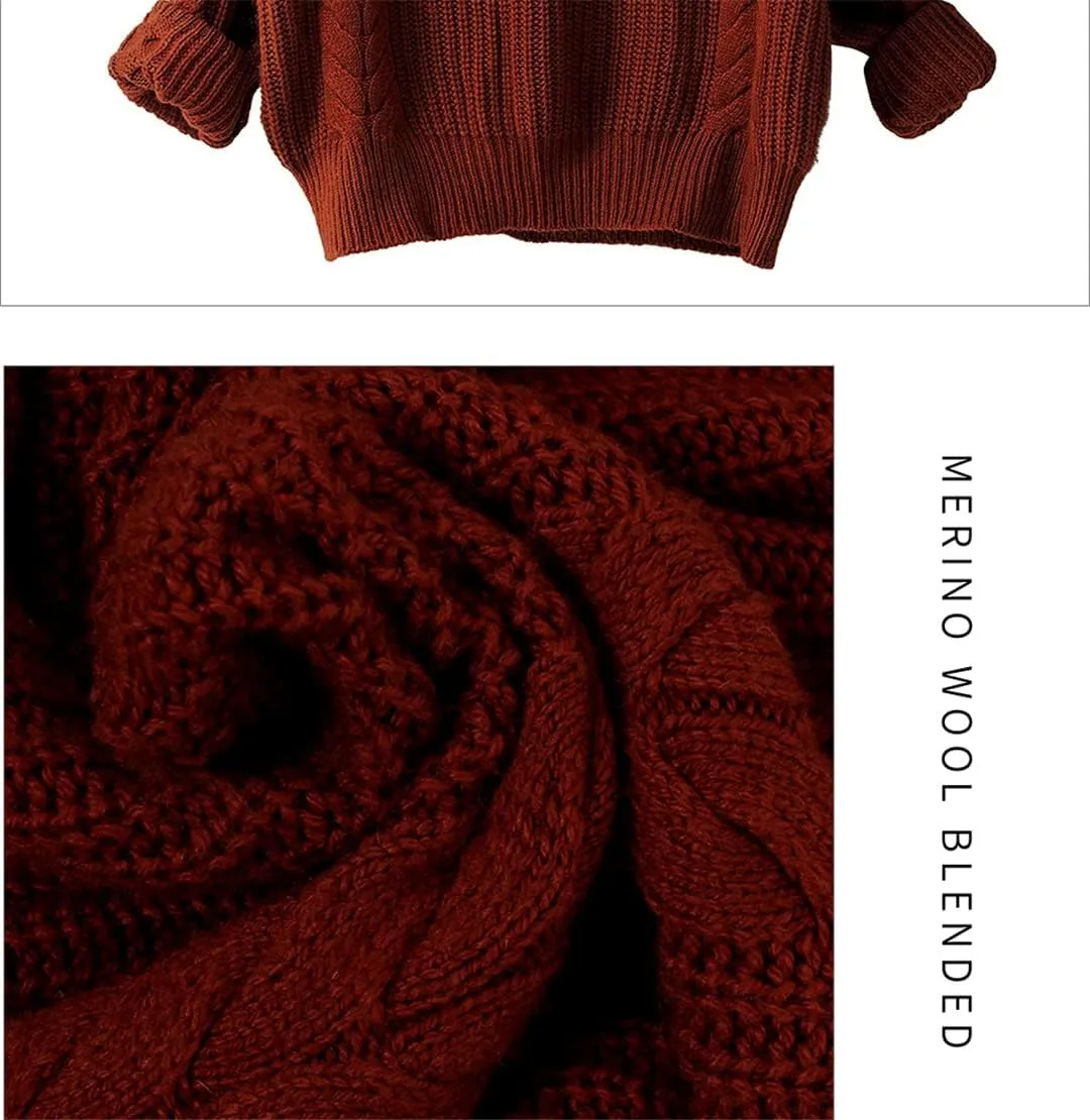 Women Cashmere Wool Autumn Winter Long Sweater Loose Vintage Soft Knit Jumper