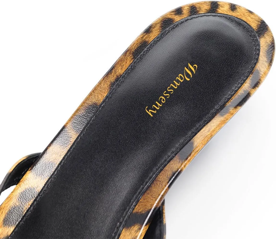 Women Comfy Thong Open Toe Low Heel Flip Flops Slip on Mules Summer Beach Vacation Casual Daily Slide Sandals Size 4-16 US