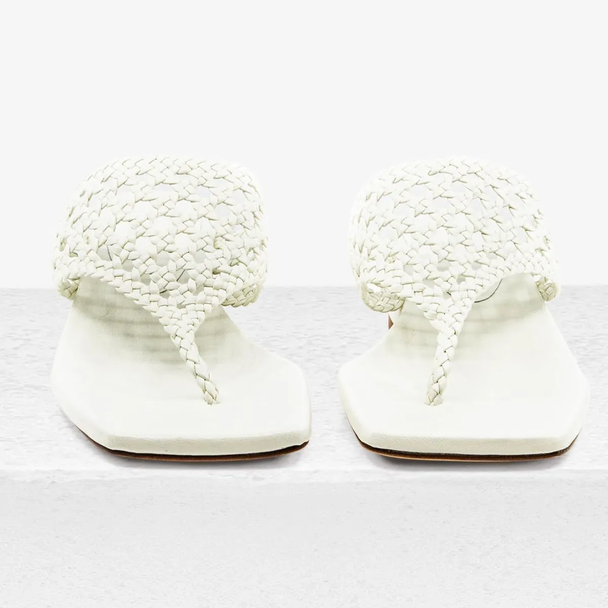 Women Fashion Braid Reticular Block Low Heel Flip Flops Slip On Summer Party Casual Open Toe Slide Sandals Size 4-16 US
