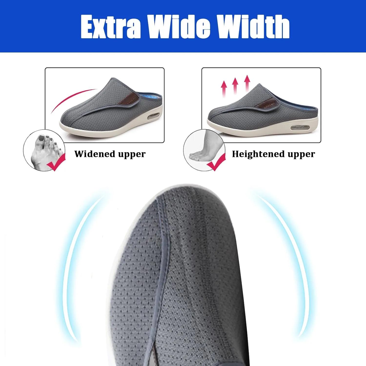 Women Men Diabetic Shoes Orthopedic Slippers,Lightweight Walking Shoes with Memory Foam,Elderly Arthritis Edema Swollen Feet Thumb Valgus Athletic