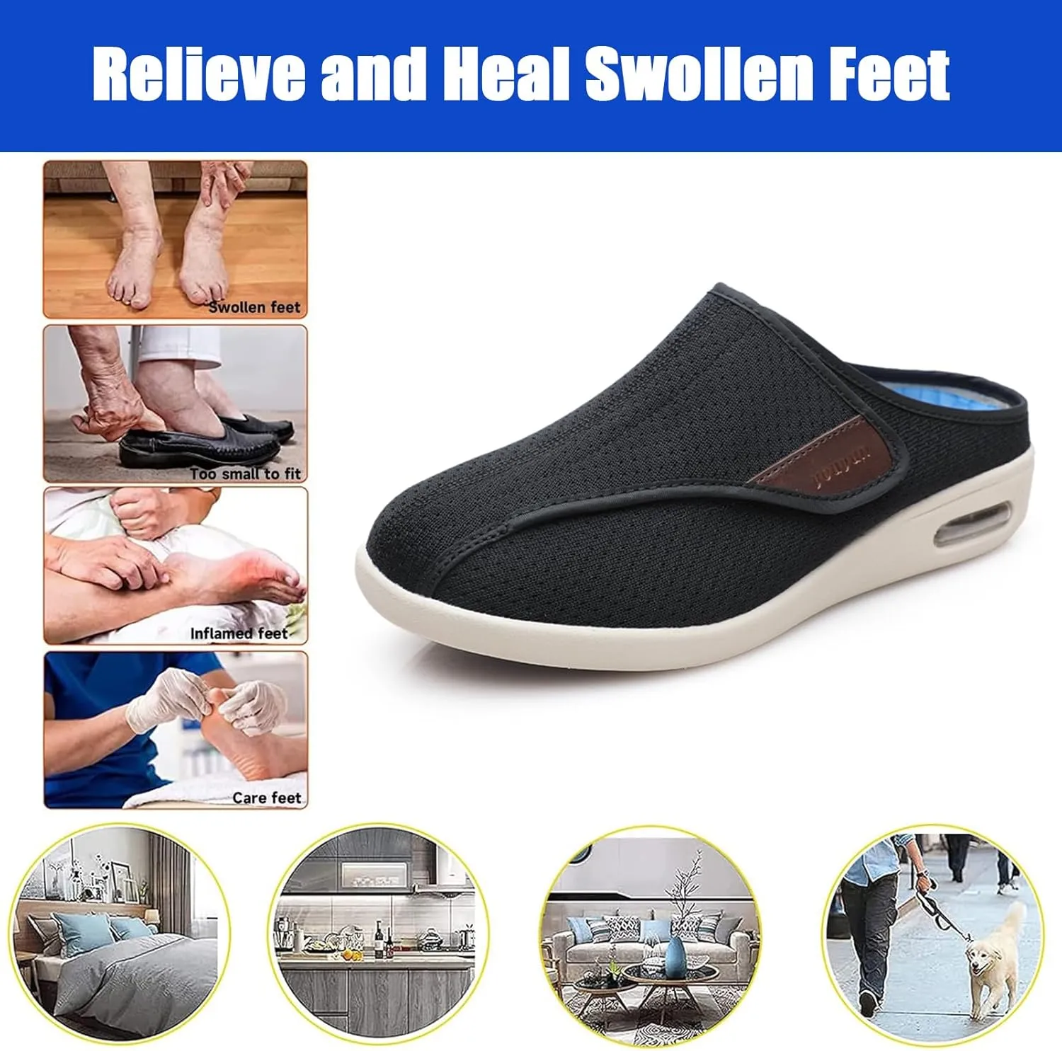 Women Men Diabetic Shoes Orthopedic Slippers,Lightweight Walking Shoes with Memory Foam,Elderly Arthritis Edema Swollen Feet Thumb Valgus Athletic