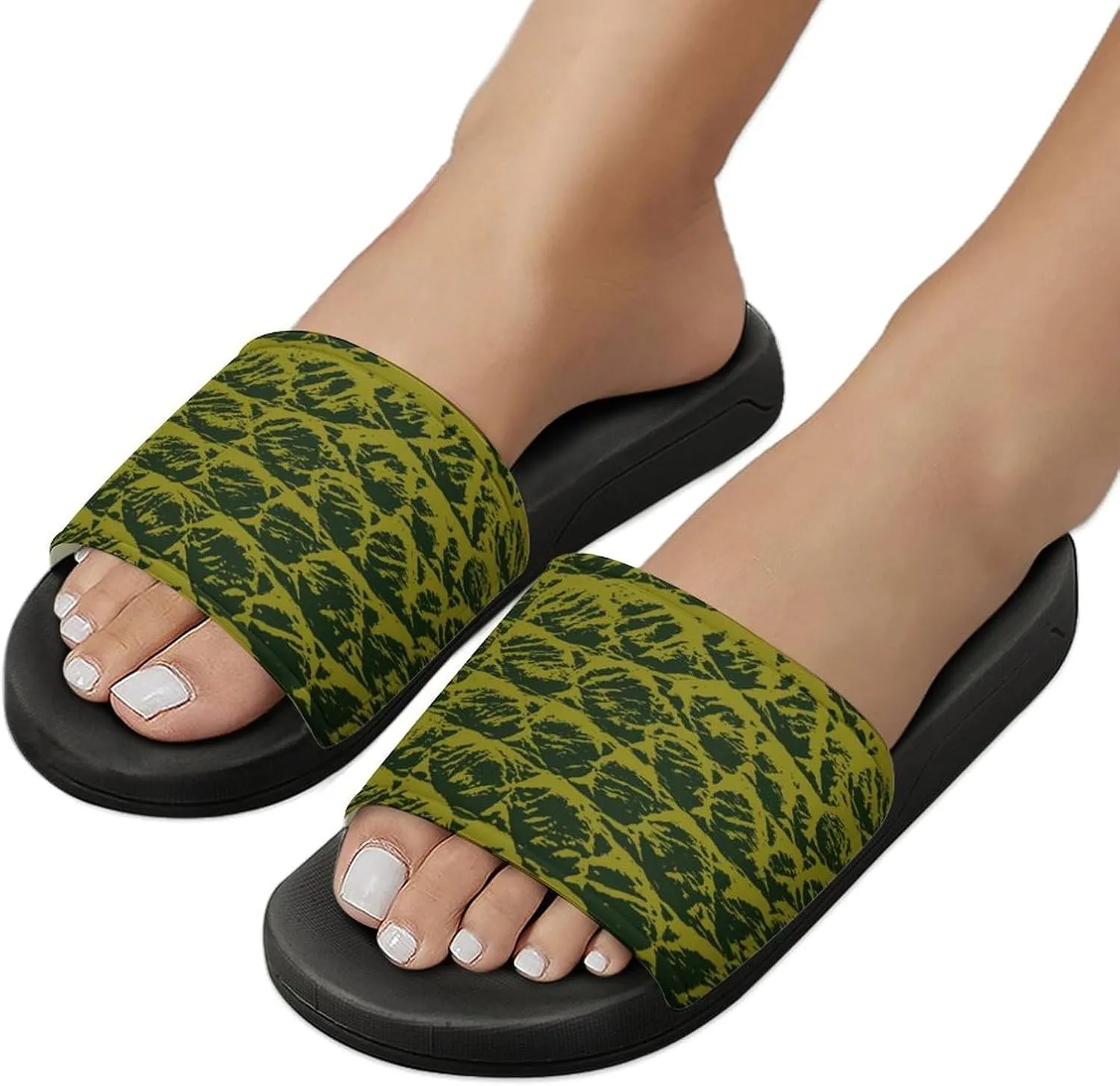 Women Men Slide Slippers Sandals Shower Home Beach House Shoes Gifts, Serpent Skin Snake