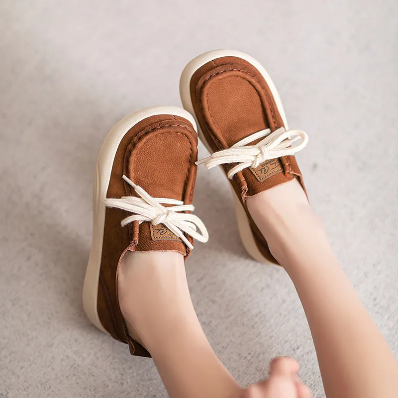 Women Minimalist Leather Soft Flat Casual Shoes