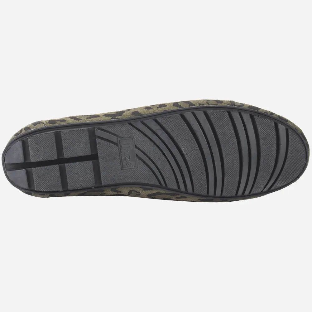 Women "TRAUSS" Leopard Slip On Moccasins