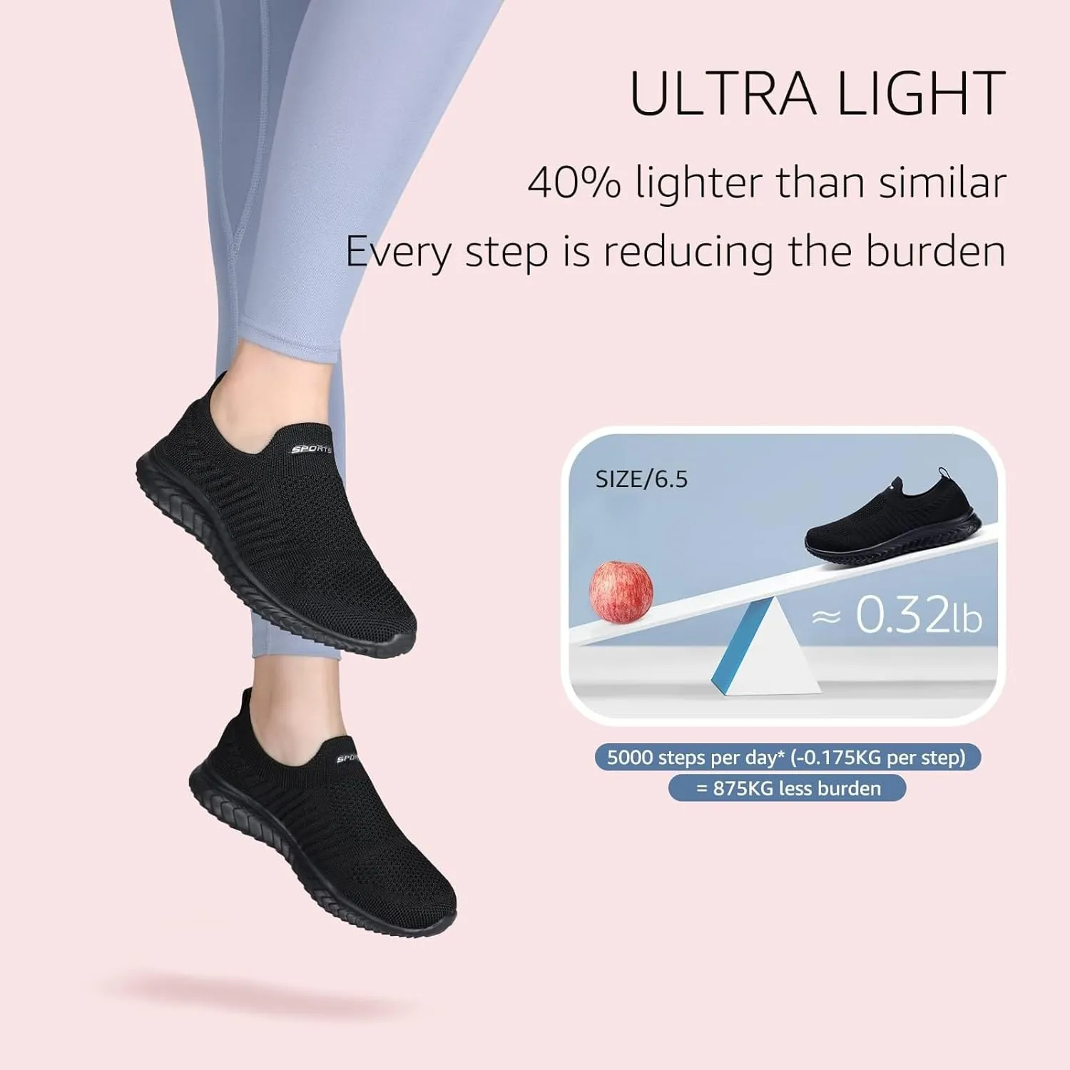 Women Slip On Walking Shoes Comfortable Sneakers Casual Lightweight Canvas Flats Non Slip Breathable Loafers