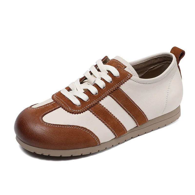 Women Soft Leather Training Flat Casual Shoes