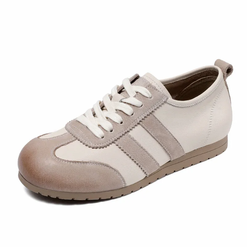 Women Soft Leather Training Flat Casual Shoes