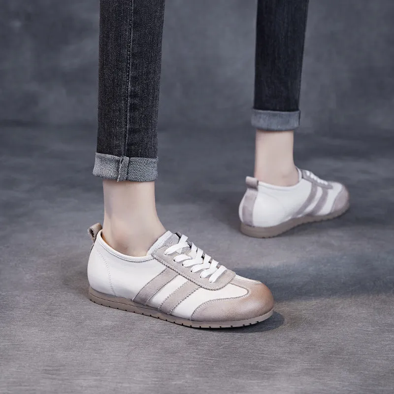 Women Soft Leather Training Flat Casual Shoes