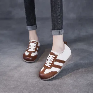 Women Soft Leather Training Flat Casual Shoes