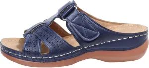 Women Wedge Arch Support Slides Summer Comfort Slip on Sandals Casual Non-Slip Slide Sandal Flat Slippers