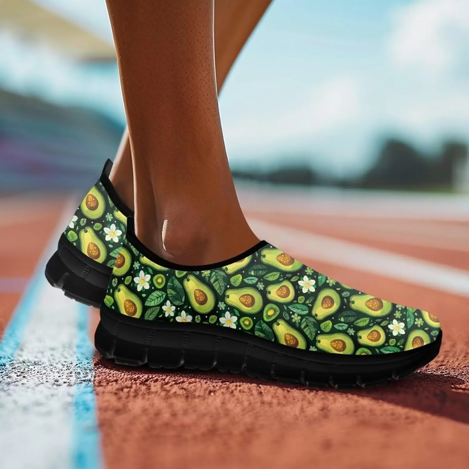 Women's Animals Pattern Sneaker Low Cut Slip on Comfortable Lightweight Walking Anti Slip
