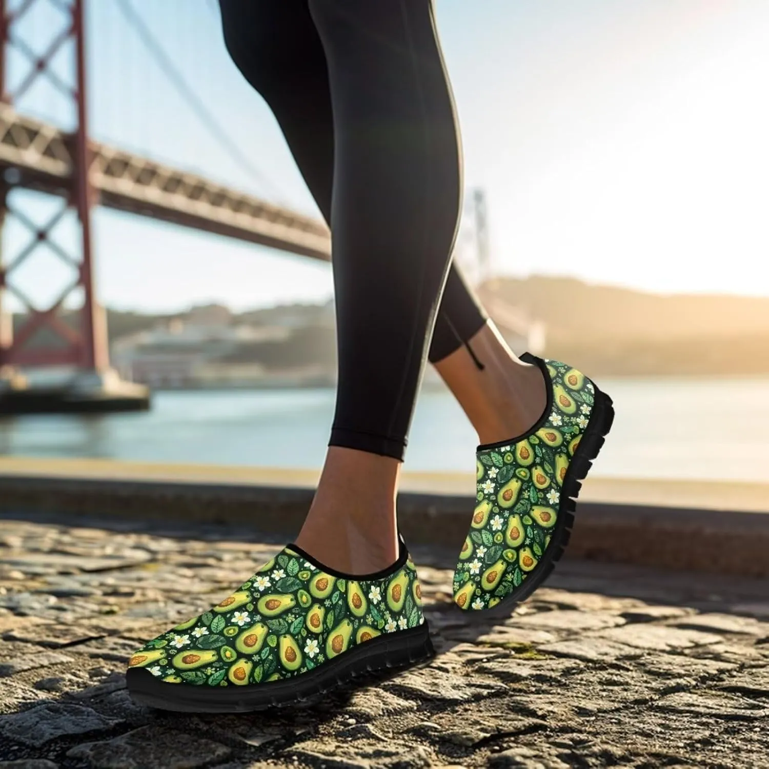 Women's Animals Pattern Sneaker Low Cut Slip on Comfortable Lightweight Walking Anti Slip