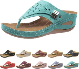 Womens Avylays Orthopedic Sandals,Breathable Mesh Hollow Sports Sandals,Orthopedic Flip-Flops Summer Casual Sandals with Non-Slip Sole,Rhinestones Wedge Heel Thick-Soled Slippers Women