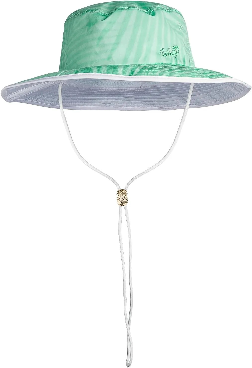 Women’s Beach Hat with Wide Brim Packable for Travel, UV Protection UPF50  Tropical Summer Hat Pineapple Cord Lock Bucket Hat