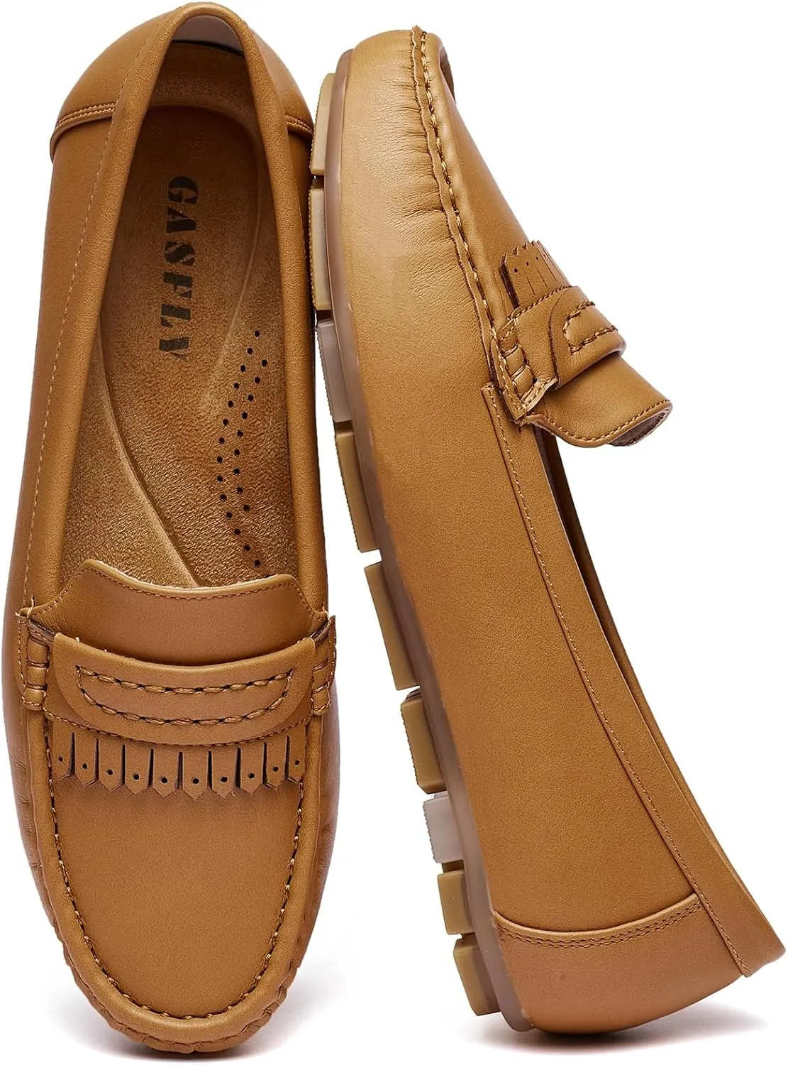 Women's Business Loafers Work Casual Flats Shoes Lightweight Penny PU Leather Slip On Walking Shoes