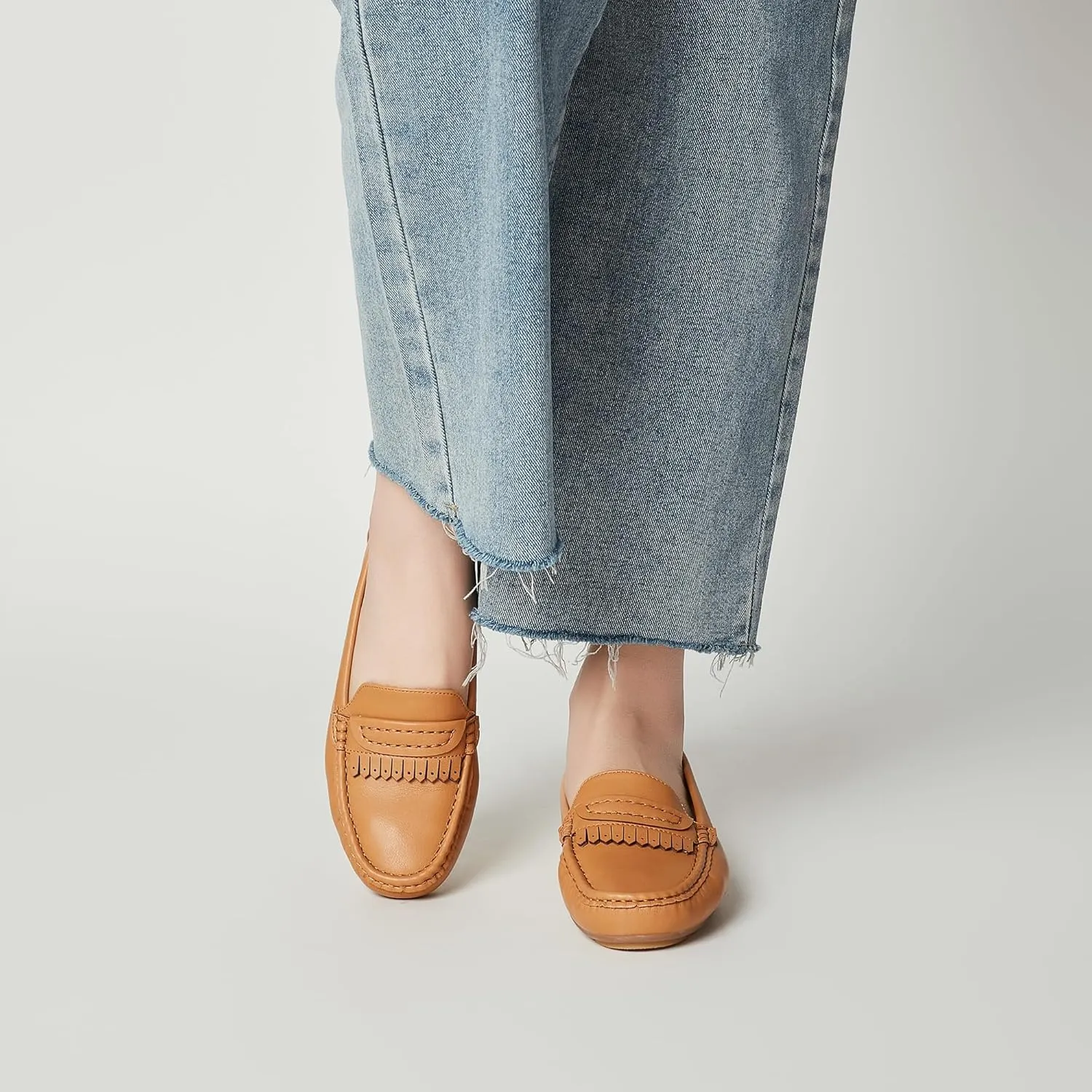 Women's Business Loafers Work Casual Flats Shoes Lightweight Penny PU Leather Slip On Walking Shoes