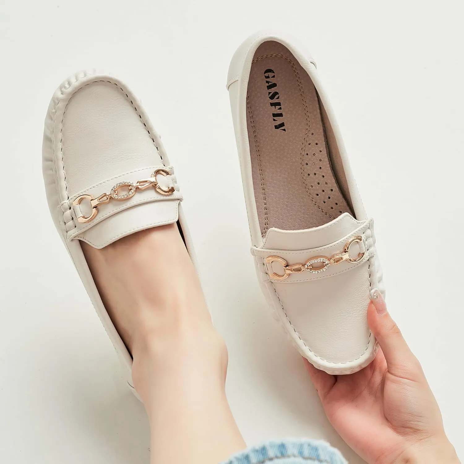 Women's Business Loafers Work Casual Flats Shoes Lightweight Penny PU Leather Slip On Walking Shoes