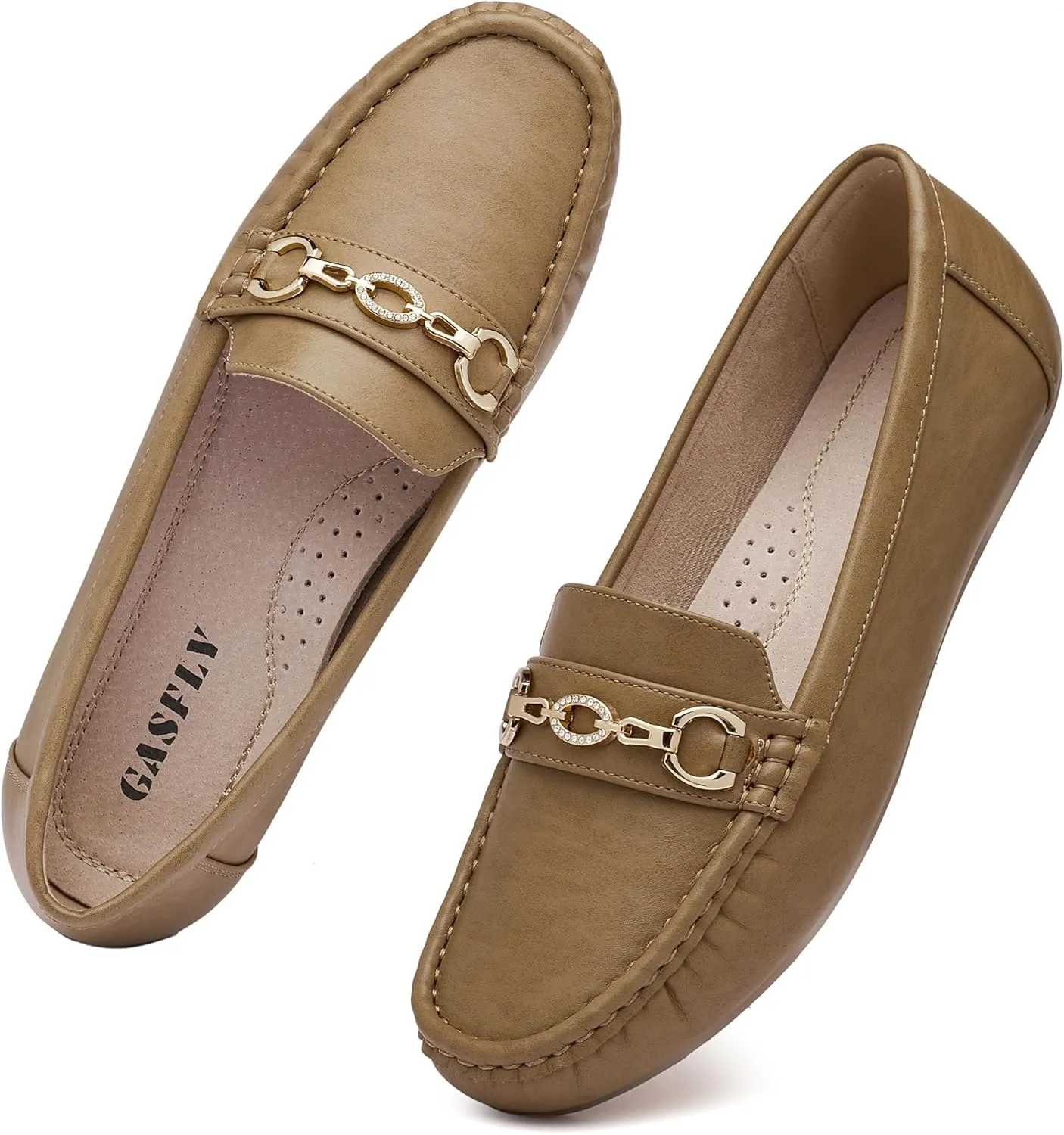 Women's Business Loafers Work Casual Flats Shoes Lightweight Penny PU Leather Slip On Walking Shoes