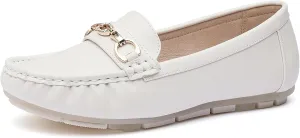 Women's Business Loafers Work Casual Flats Shoes Lightweight Penny PU Leather Slip On Walking Shoes