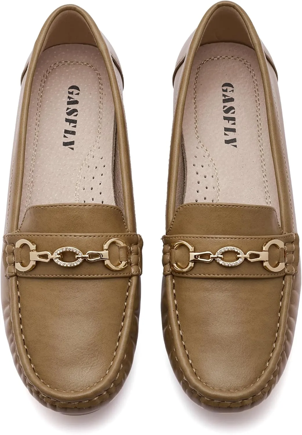 Women's Business Loafers Work Casual Flats Shoes Lightweight Penny PU Leather Slip On Walking Shoes