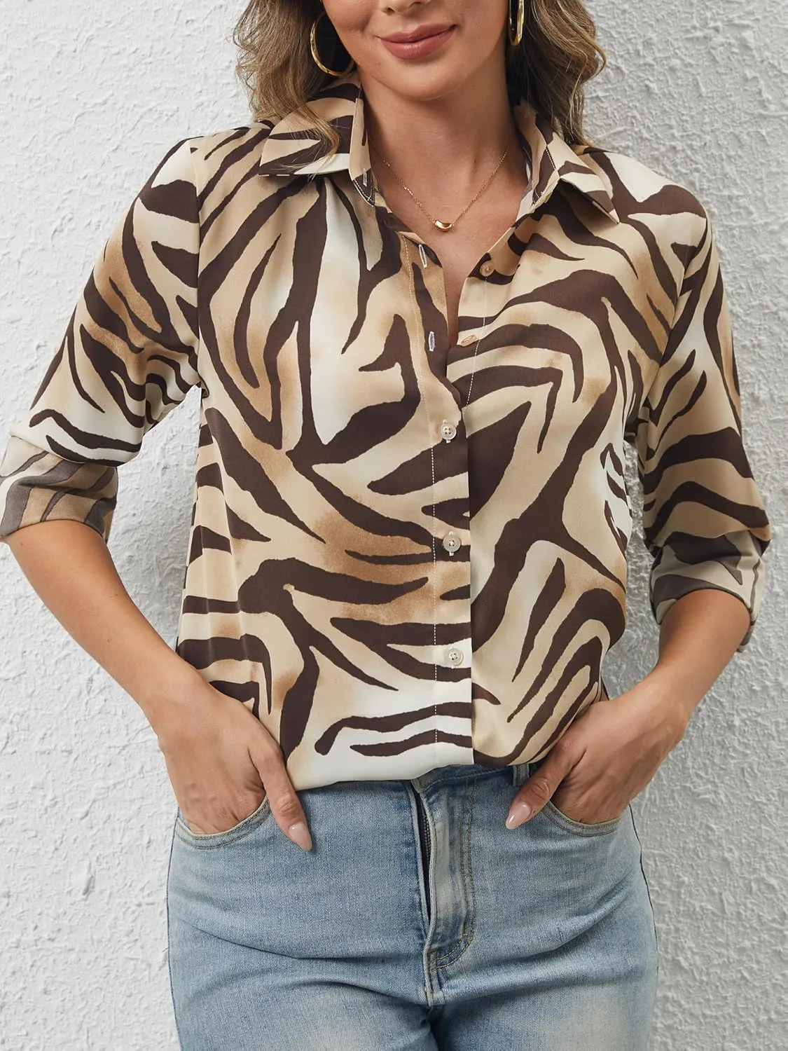 Women's Button Down Shirts Long Sleeve Basic Classic Soft Shirt Collared Fashion Dressy Casual Blouses