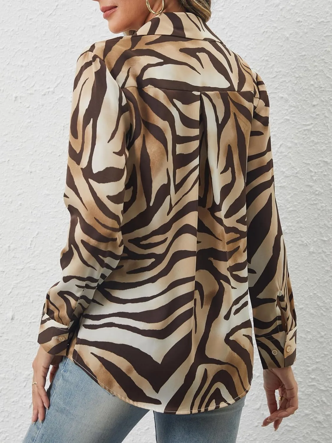 Women's Button Down Shirts Long Sleeve Basic Classic Soft Shirt Collared Fashion Dressy Casual Blouses