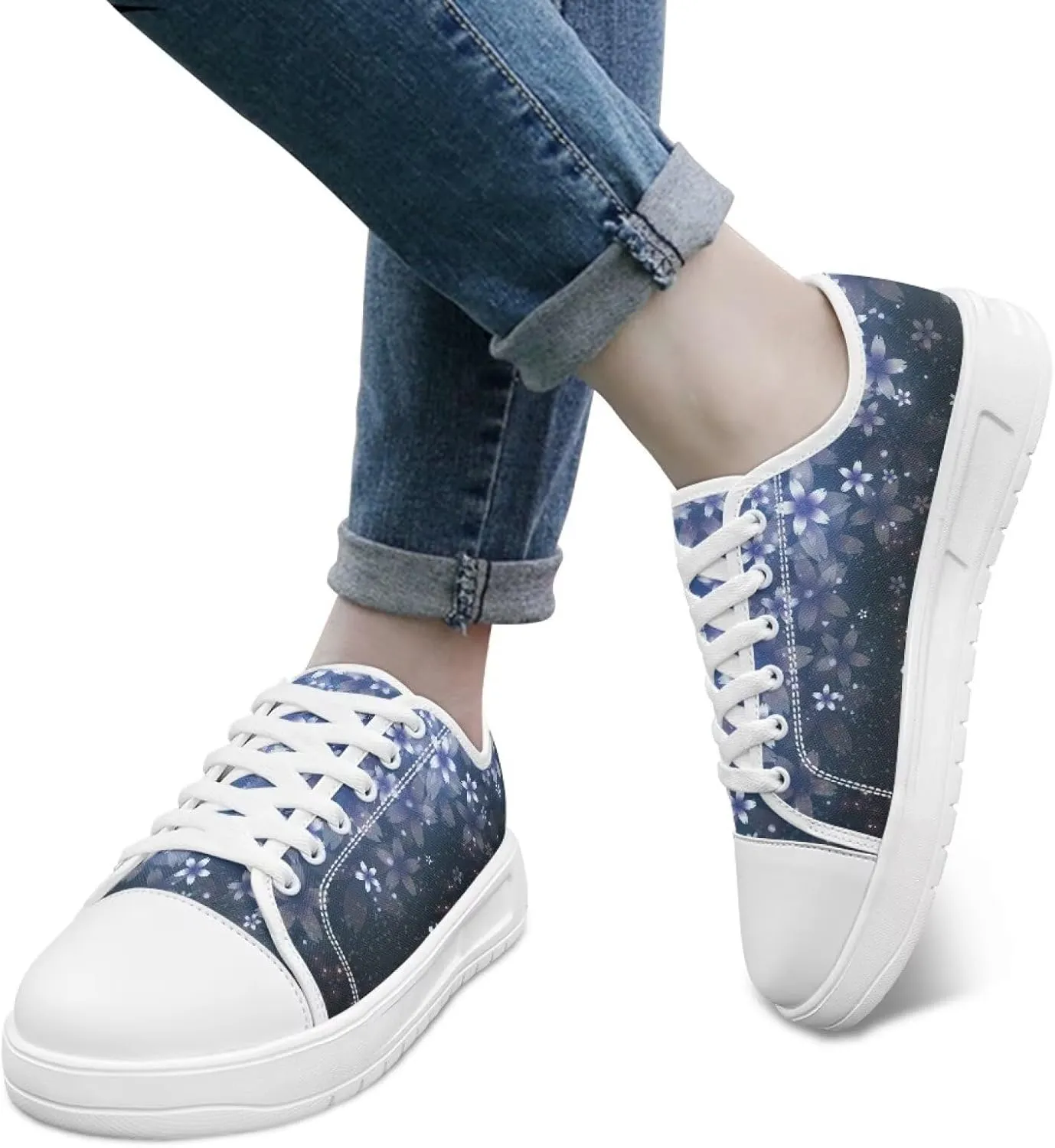 Womens Casual Sneakers Flower Shoes for Women Lightweight & Comfort Canvas Shoes