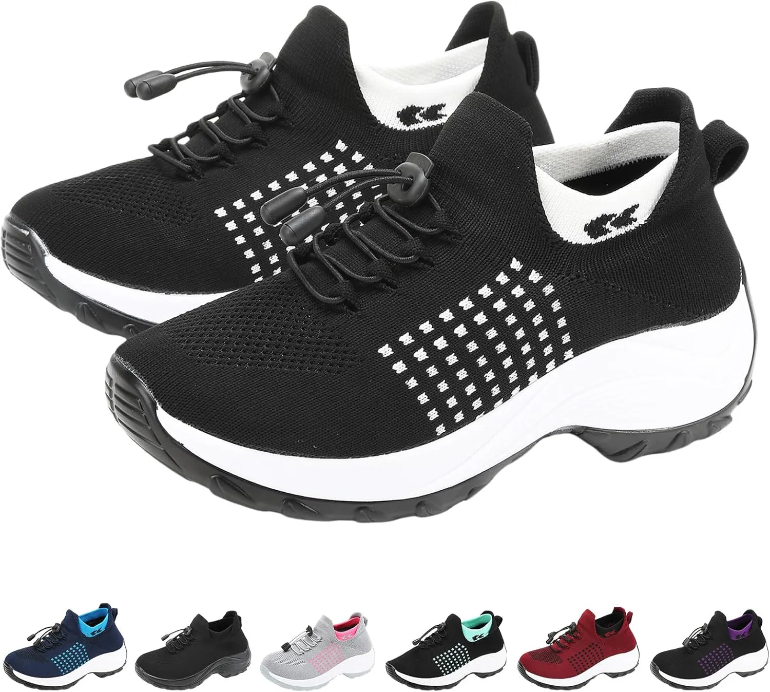 Womens Casual Sneakers Stretch Comfort Wear Orthowear Shoes Lightweight Comfortable Mesh Hollow Out Walking Shoes Orthopedic Breathable Non Slip Cushion Shoe