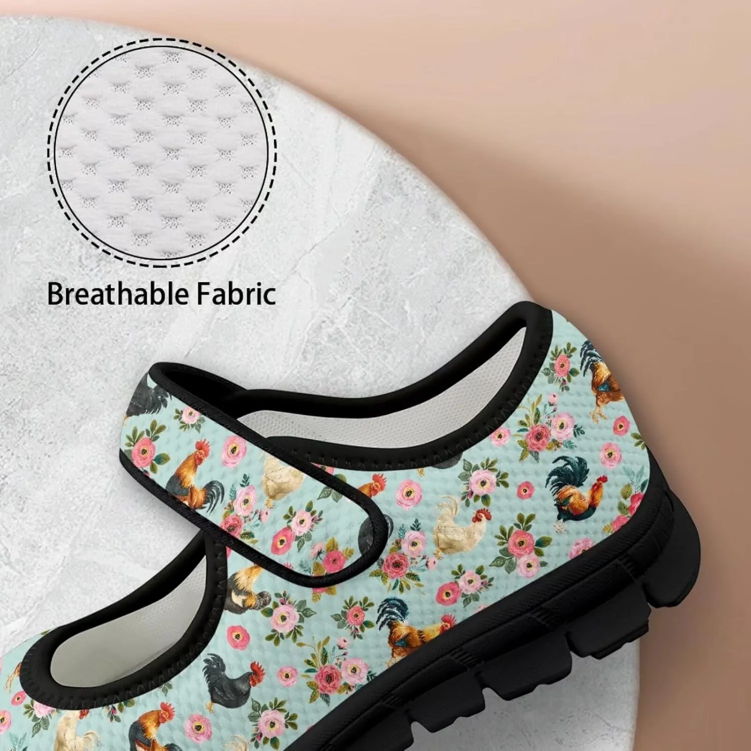 Women's Casual Walking Sneakers Lightweight Breathable Flat Mary Jane Shoes with One Strap